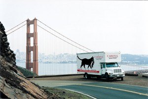 Careful moving & storage truck outside San Francisco after a long-distance move